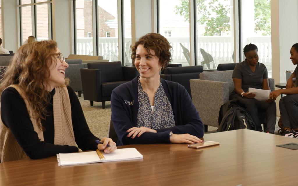 Two students studying together